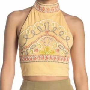 NWT Free People Nectar Beaded Halter Top Medium New